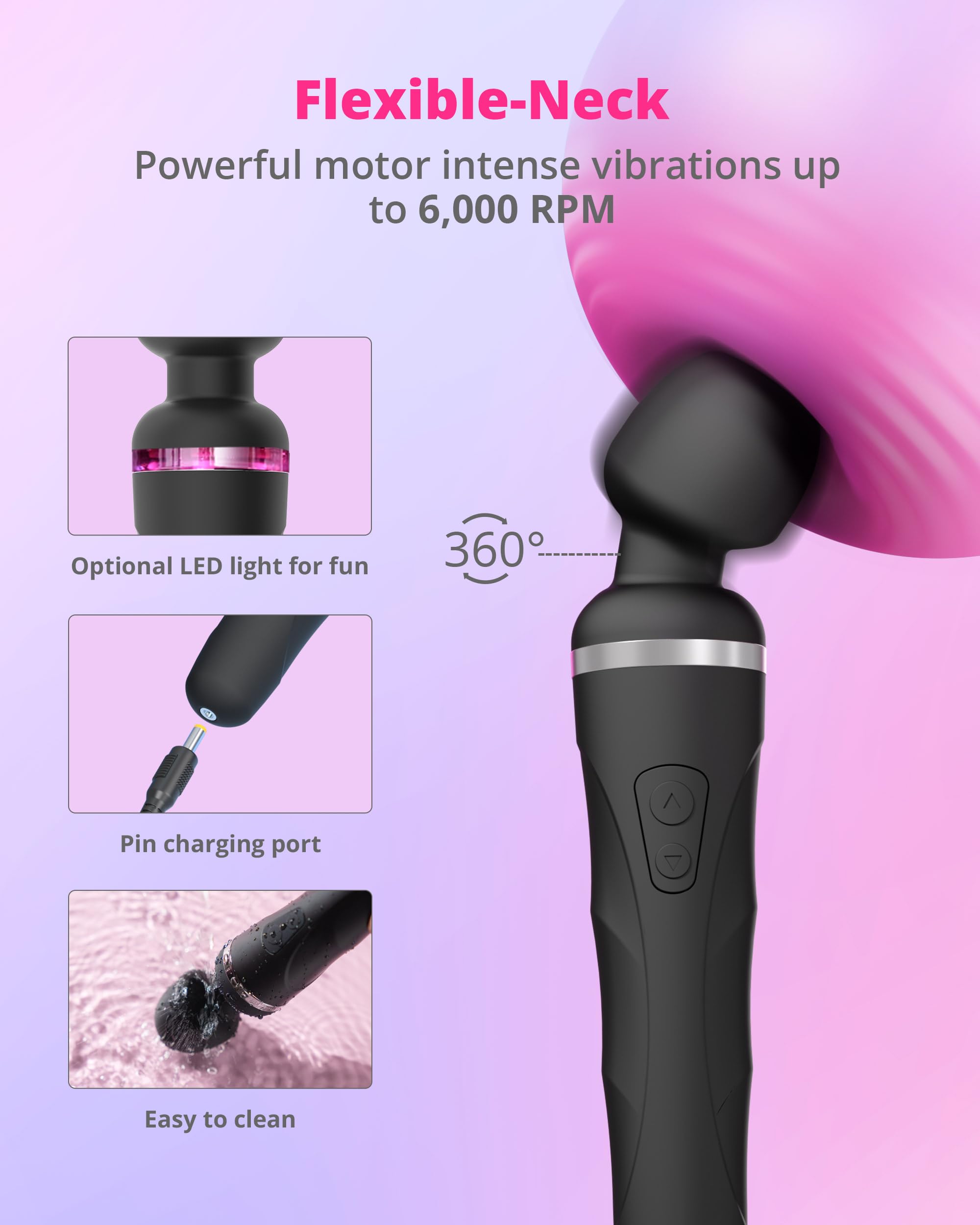 LOVENSE Domi 2 Wand Massager Vibrator for Adults+ Domi 2 Wand Massager Attachment for Men + Domi 2 Massage Wand Accessories for Women Gift Kit for Couples Pleasure - Image 4