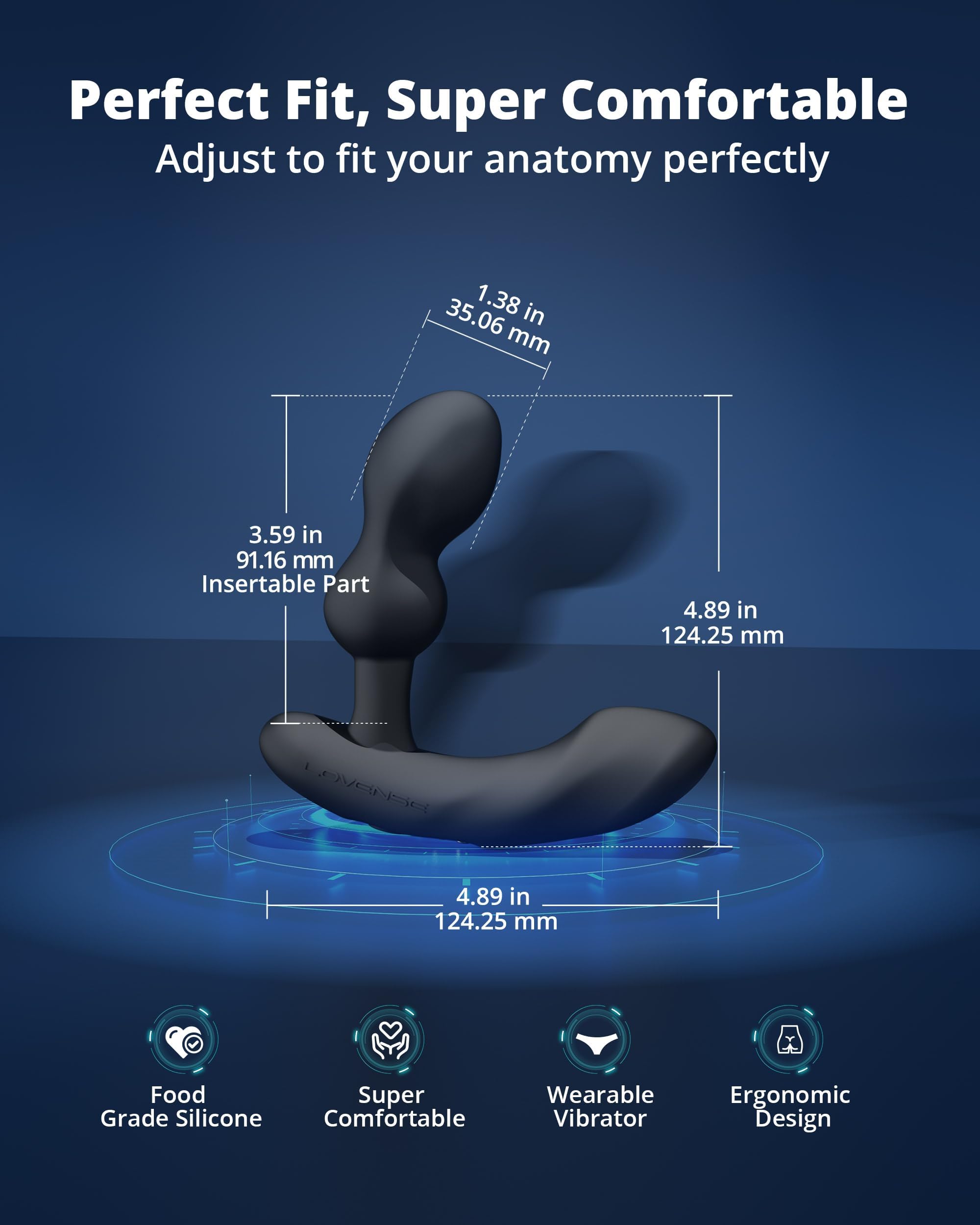 LOVENSE Gush 2 Automatic Male Masturbator Stroker, Vibrating & Oscillating Penis Massager Cock Ring+LOVENSE Edge 2 Prostate Massager Male Vibrator Sex Toys - Image 8