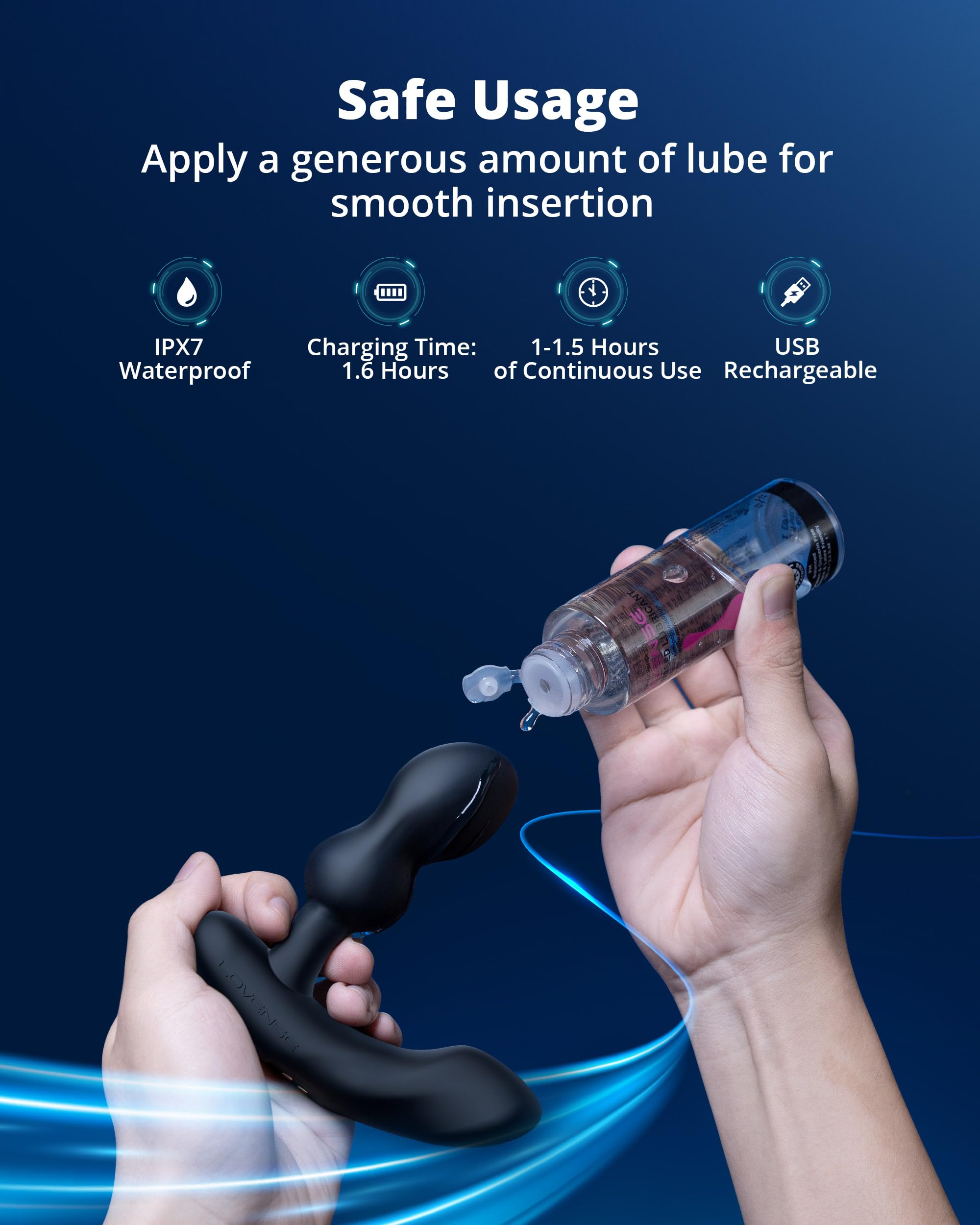 LOVENSE Edge 2 Prostate Massager Vibrator Male Sex Toy + LOVENSE Hush 2 1.75'' Vibrating Butt Plug Anal Sex Toys for Couples - Image 6