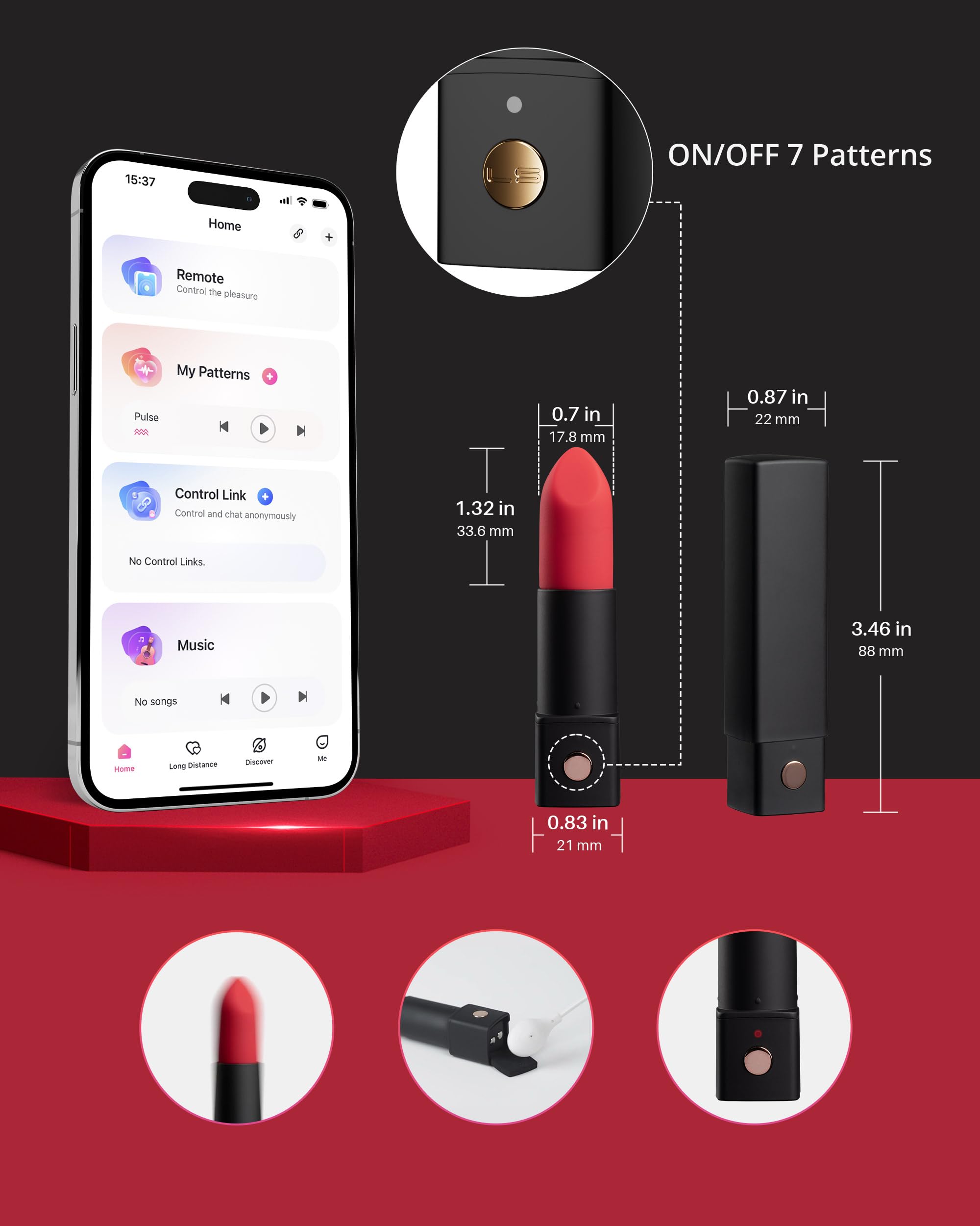 LOVENSE Exomoon Mini Bullet Vibrator Bluetooth Secret Lipstick Vibrator, Waterproof Nipple, Clitoris & G Spot Massager for Women, Small Portable Vibrating & Massaging Adult Sex Toys for Couples - Image 7