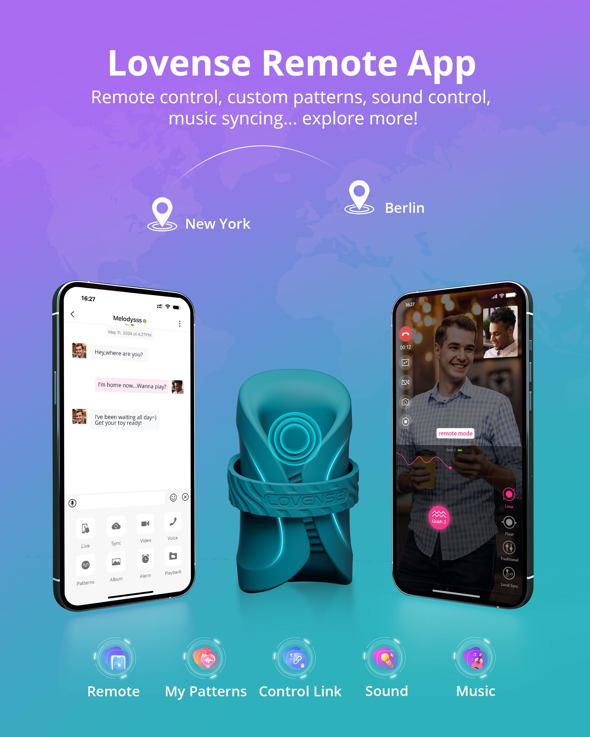 LOVENSE Gush 2 Automatic Male Masturbator Stroker, Vibrating & Oscillating Penis Massager Cock Ring+LOVENSE Edge 2 Prostate Massager Male Vibrator Sex Toys - Image 3