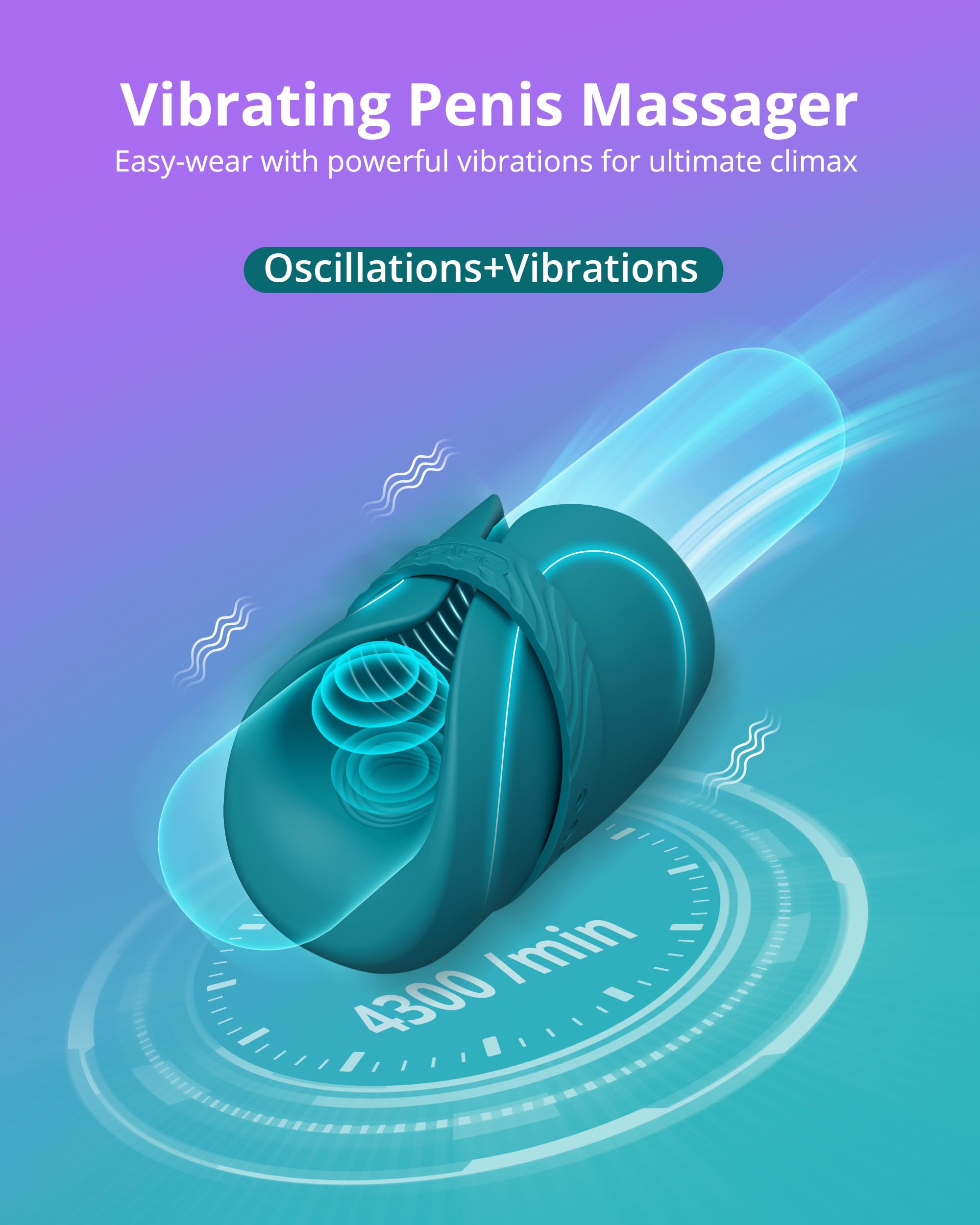 LOVENSE Gush 2 Automatic Male Masturbator Stroker, Vibrating & Oscillating Penis Massager Cock Ring+LOVENSE Edge 2 Prostate Massager Male Vibrator Sex Toys - Image 4