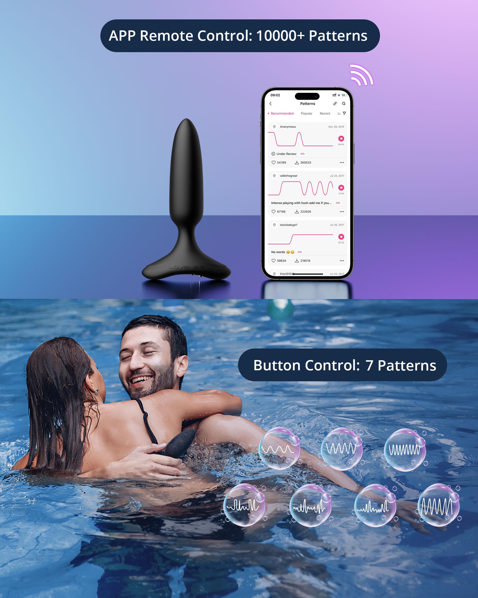 LOVENSE Hush 2 Vibrating Butt Plug 1.0", Silicone Anal Vibrator for Men with Remote Control, Waterproof and Rechargeable Big Plug Vibration Machine for Women, Adult Anal Plug Sex Toys for Couples - Image 4