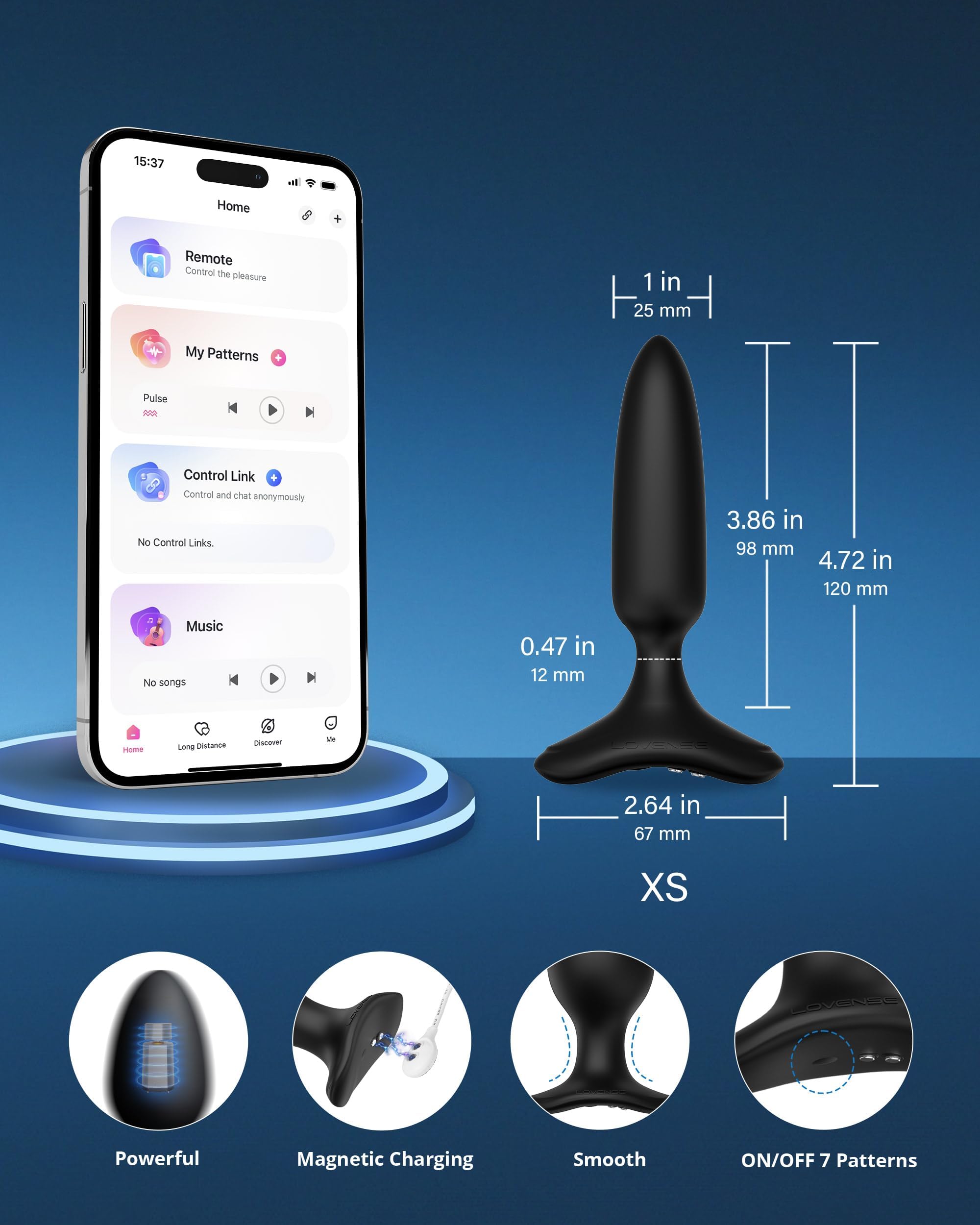 LOVENSE Hush 2 Vibrating Butt Plug 1.0", Silicone Anal Vibrator for Men with Remote Control, Waterproof and Rechargeable Big Plug Vibration Machine for Women, Adult Anal Plug Sex Toys for Couples - Image 6