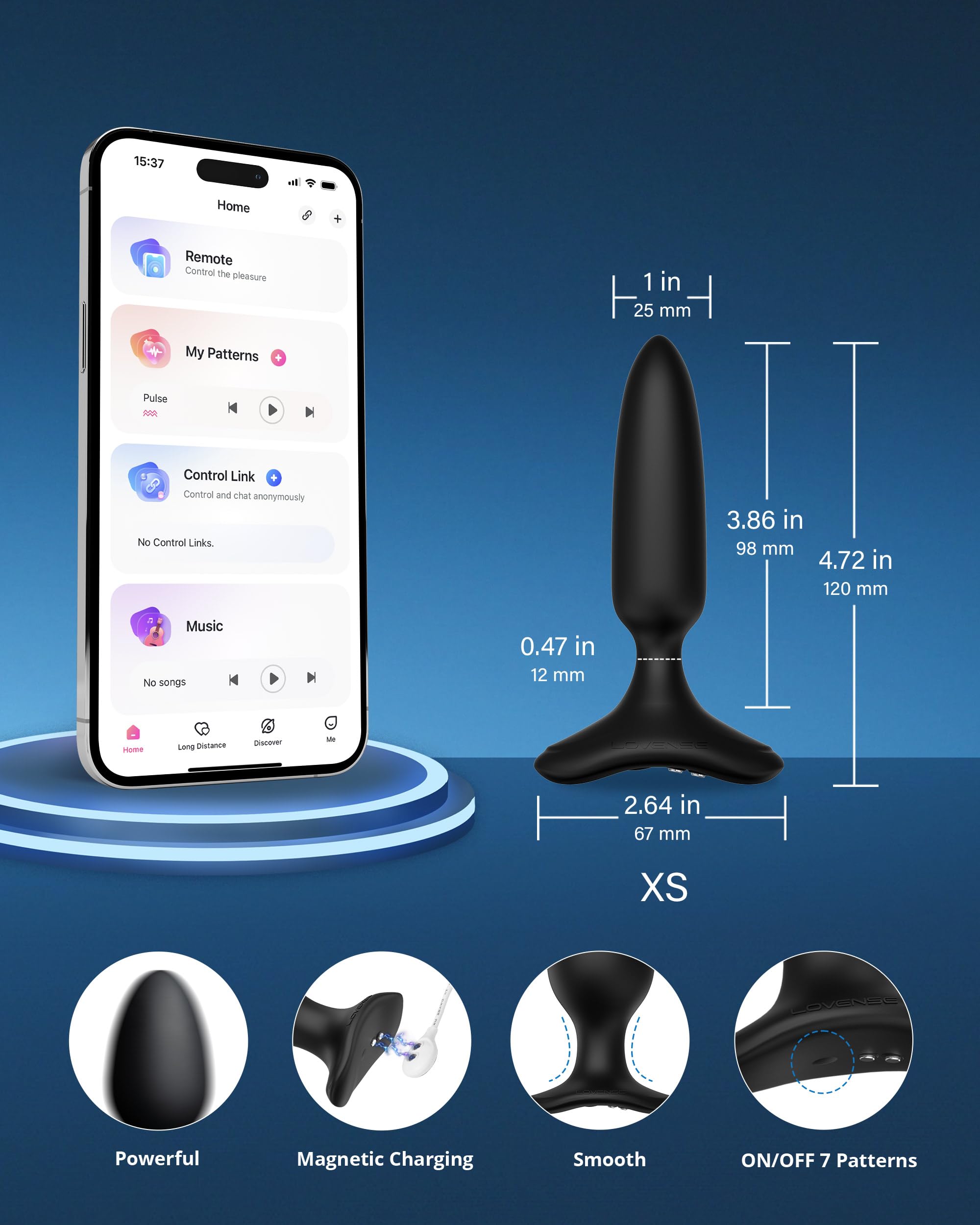 LOVENSE Hush 2 Vibrating Butt Plug 1.0", Silicone Anal Vibrator for Men with Remote Control, Waterproof and Rechargeable Big Plug Vibration Machine for Women, Adult Anal Plug Sex Toys for Couples - Image 7