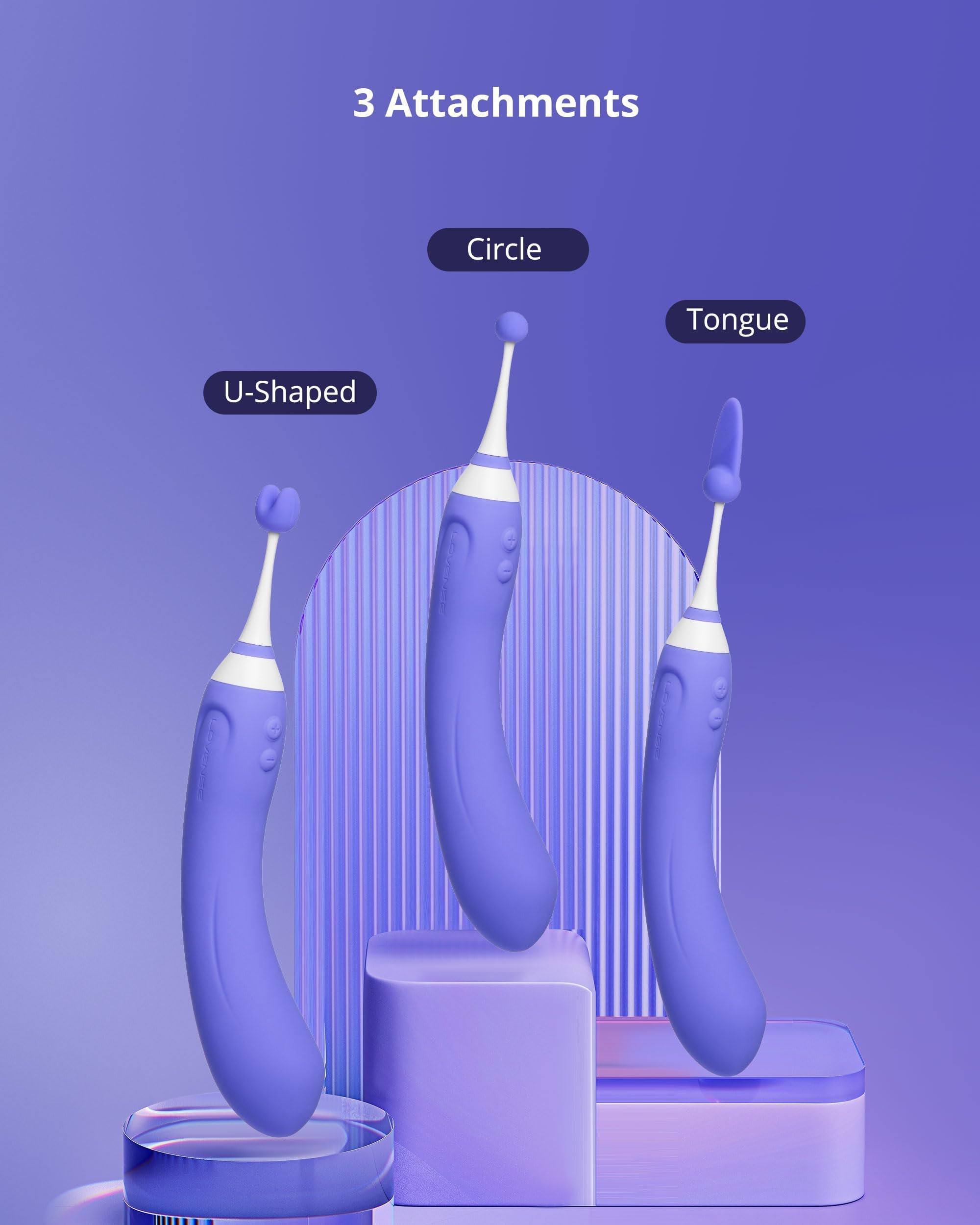 LOVENSE Hyphy G Spot Vibrator for Clitoris Vagina Dual Stimulator, 3 Attachments Mini Nipple Massagers for Female, Small Vibrator Sex Things for Women Pleasure, Waterproof Vibrating Sex Toys - Image 5