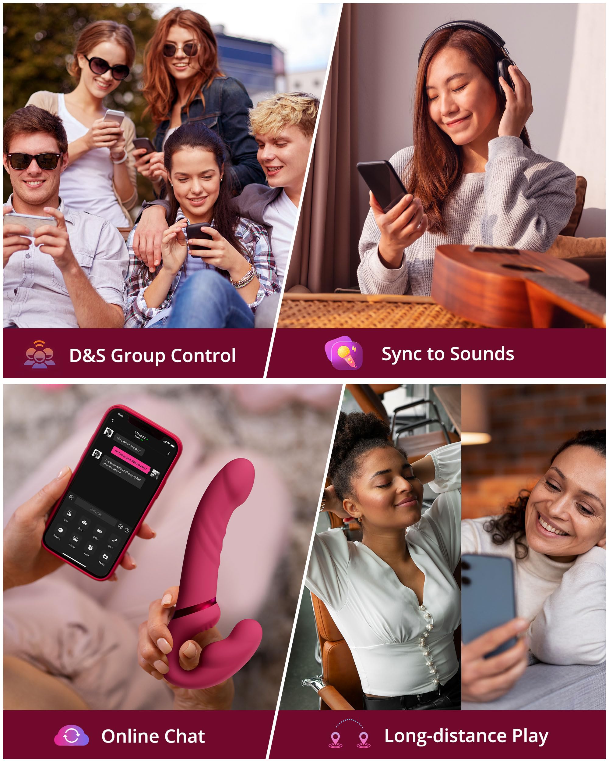 LOVENSE Lapis Strapless Strap on Dildos Double-Ended G Spot Vibrator with Flexible Bulb Vibrating Butt Plug Adult Toy & Game Remote Control Clitoral Stimulator Sex Toys for Women Lesbian Couple - Image 3