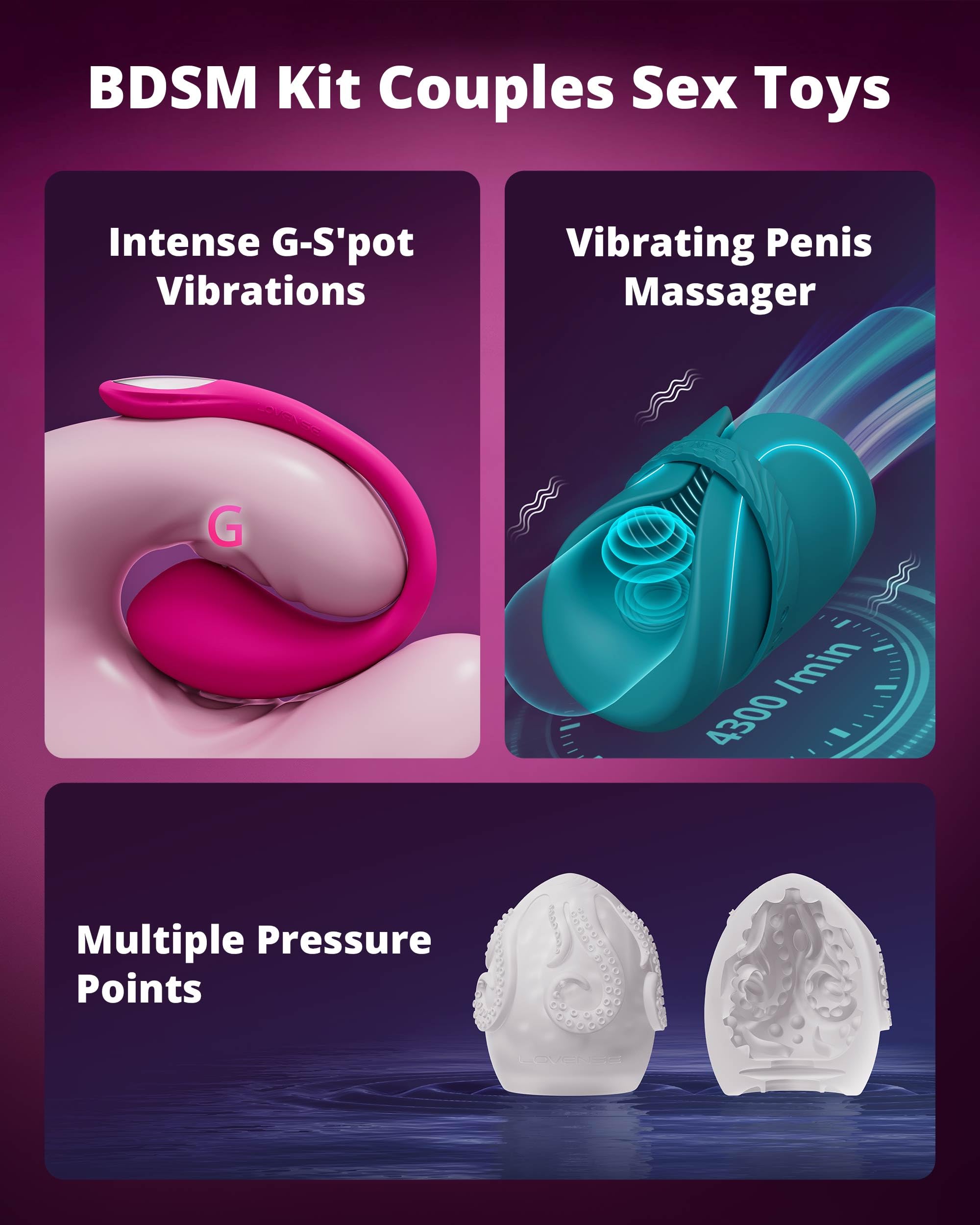 LOVENSE Lover Set - 2026 App Controlled Couples Kit, Waterproof Body-Safe Lush 4 Wearable Vibrator, Gush 2 Male Masturbator and Accessories, Long Distance Relationship Toys, Premium Couples Gift Set - Image 4