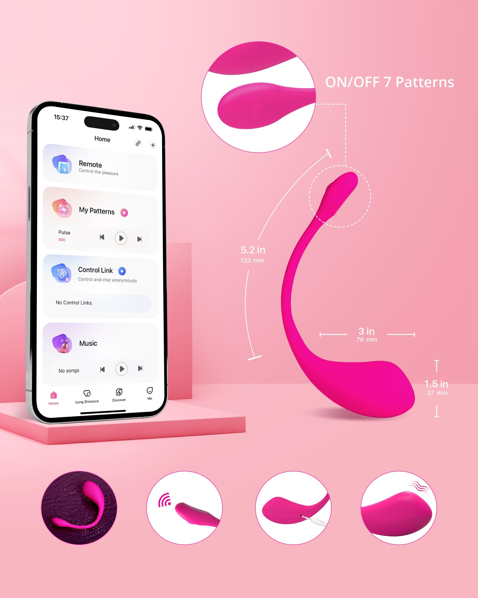 LOVENSE Lush 2 App Remote Controlled Vibrator, G Spot Couples Vibrator Bluetooth Adult Sex Toys & Games Vibrating Egg Powerful Vibrations for Women Couples Discreet Pleasure, Waterproof - Image 7