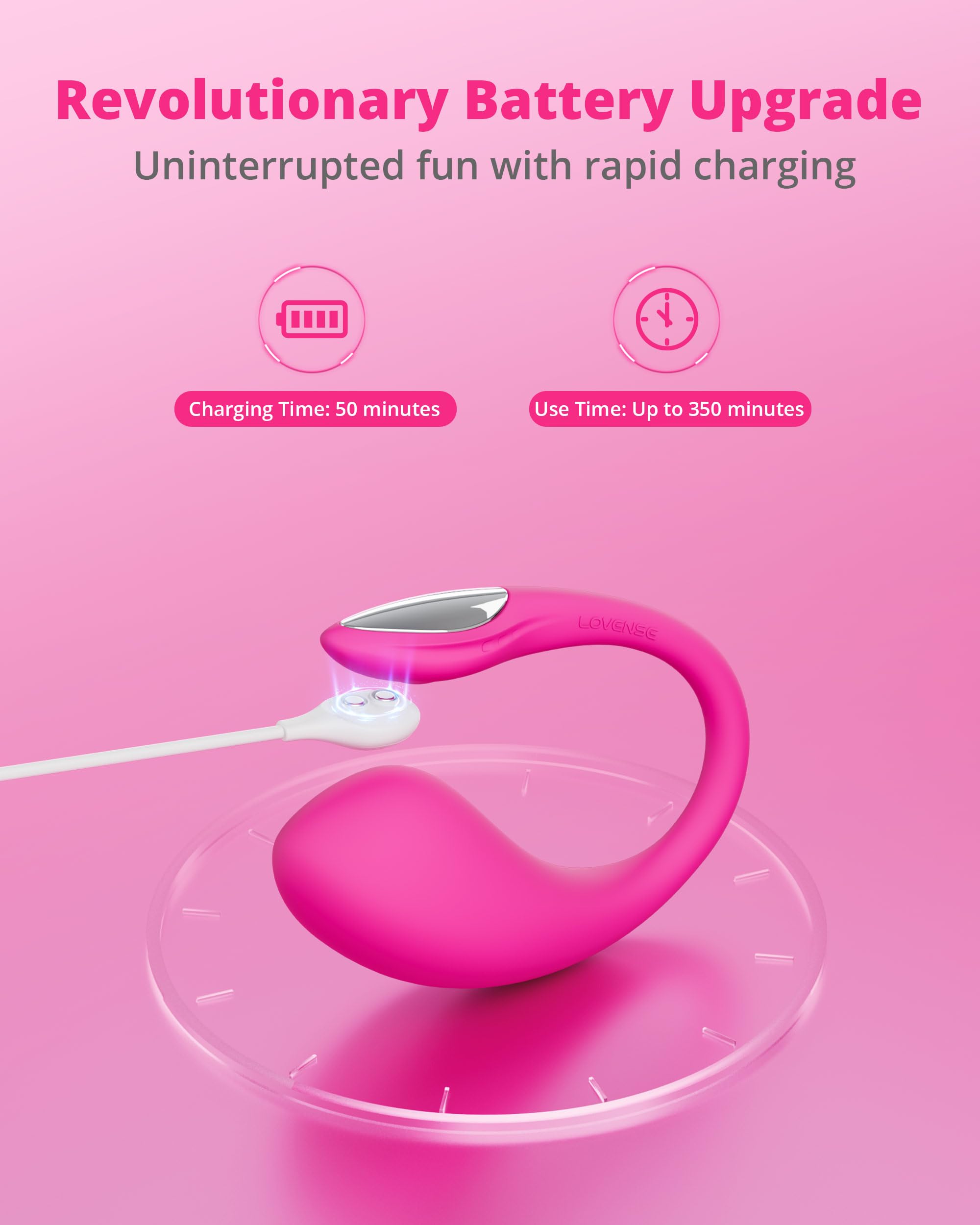 LOVENSE Lush 4 G spot Vibrator Couples Sex Toys, Powerful Wearable Egg Vibrators APP Remote Control Long Distance Adult Sex Toys & Games with LED Light, IPX7 Waterproof, Discreet, Rose - Image 4