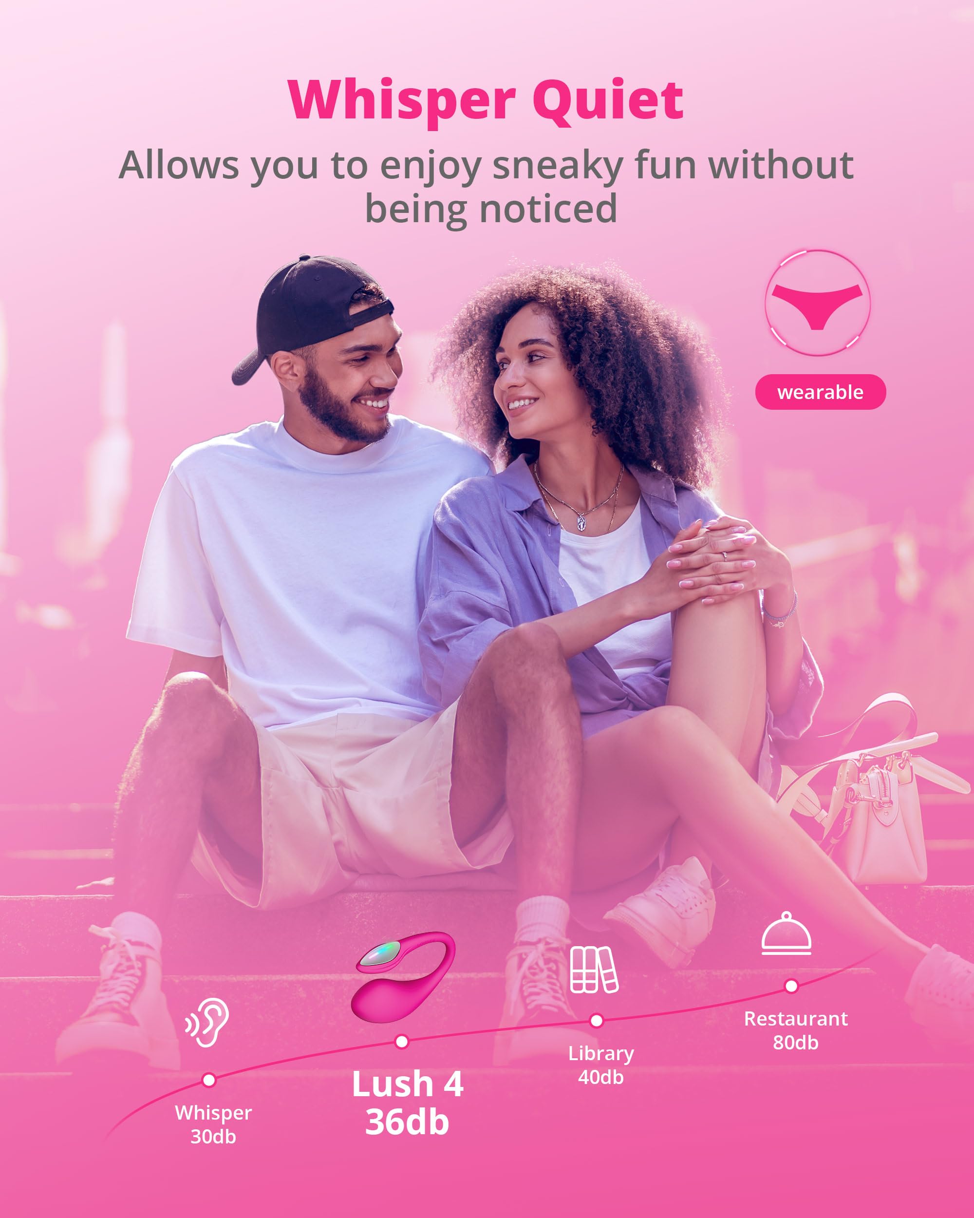 LOVENSE Lush 4 G spot Vibrator Couples Sex Toys, Powerful Wearable Egg Vibrators APP Remote Control Long Distance Adult Sex Toys & Games with LED Light, IPX7 Waterproof, Discreet, Rose - Image 7