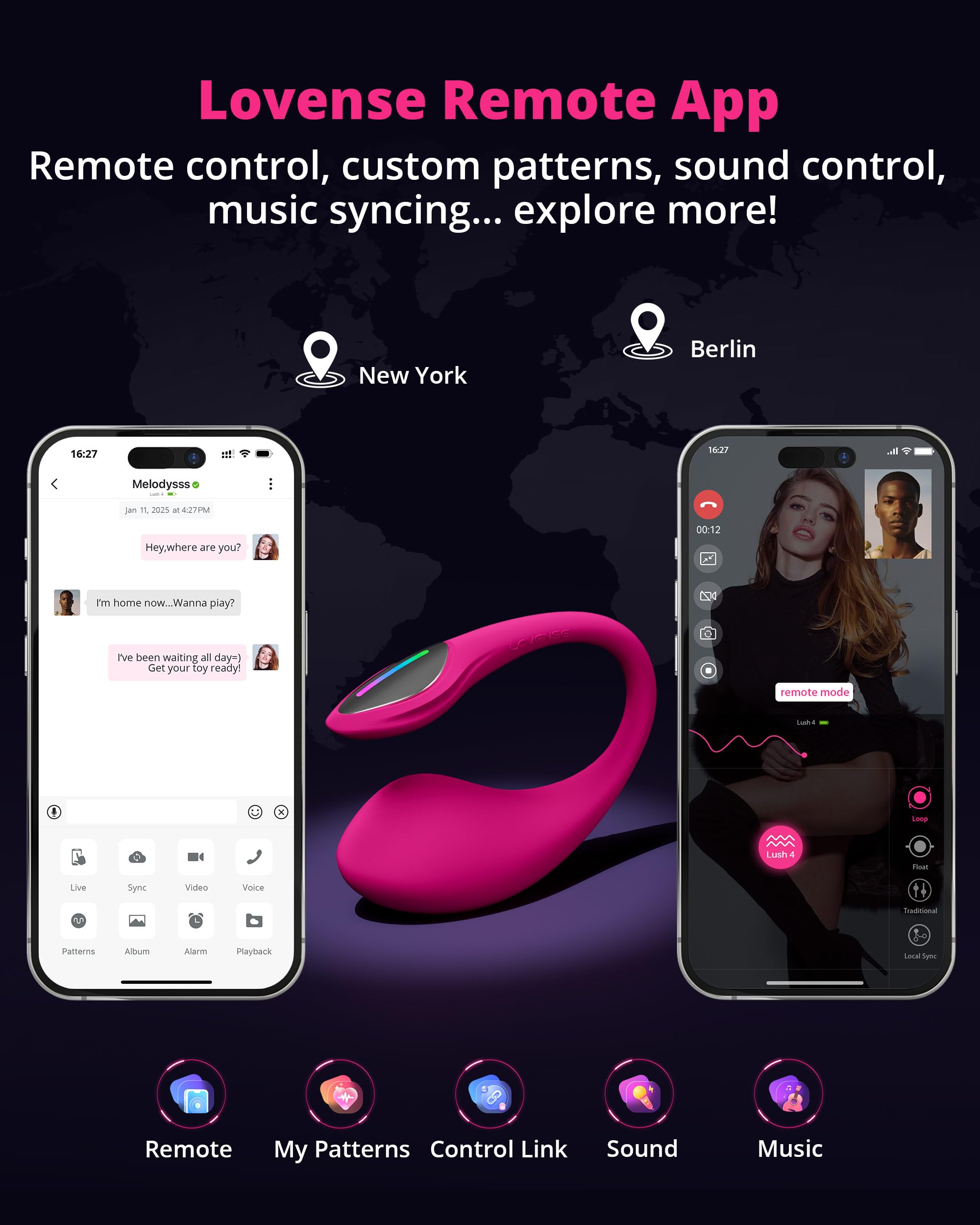 LOVENSE Lush 4 Remote Control Wearable G-spot Egg Vibrator for Women + LOVENSE Hush 2 1.5in Butt Plug Anal Vibrator for Women, Couple - Image 3