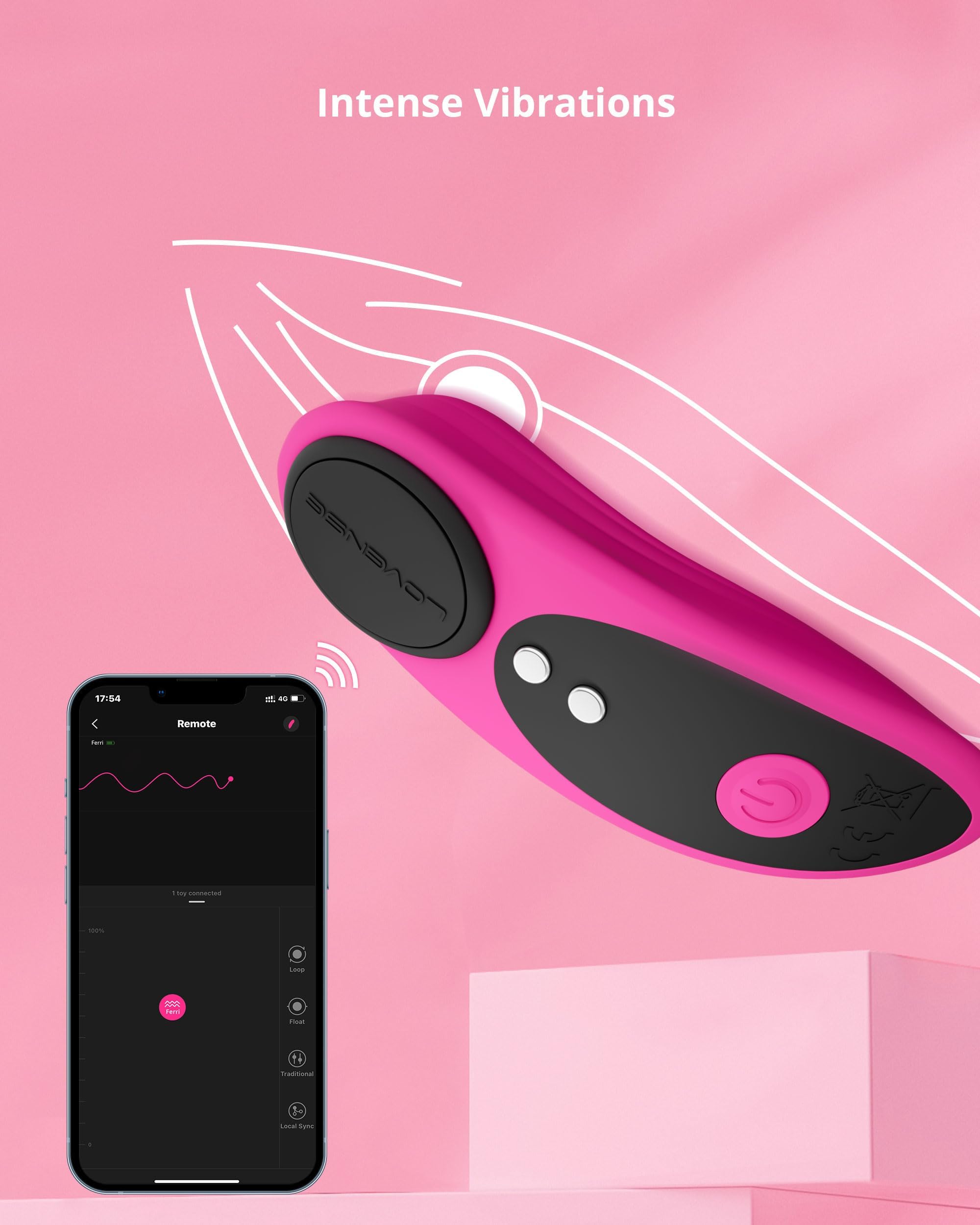 LOVENSE Lush 4 Wearable G-spot Egg Vibrator+Ferri Wearable Magnetic Panty Vibrator+Gemini Vibrating Nipple Clamps for Women Couple Play - Image 5