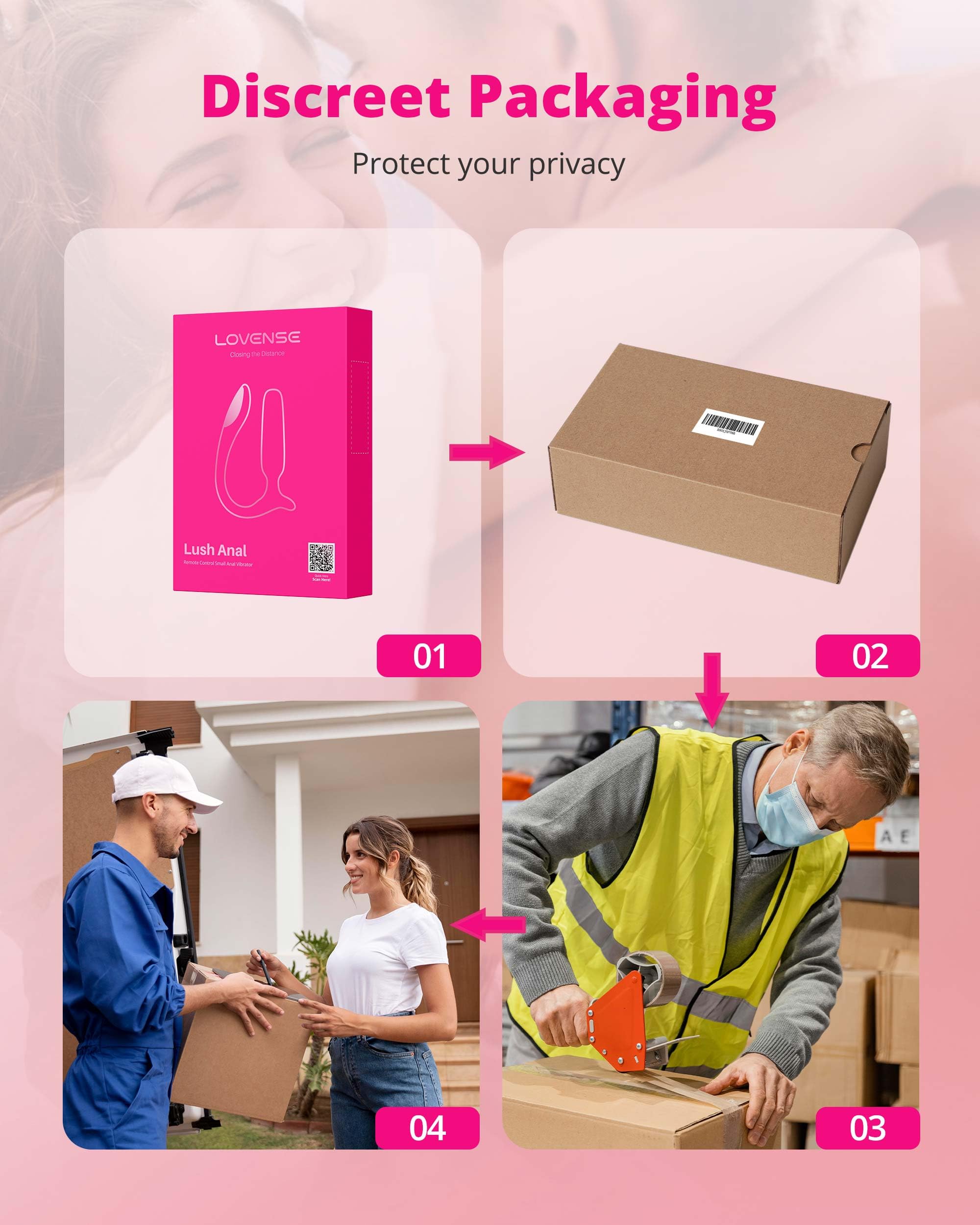 LOVENSE Lush Anal Vibrating Butt Plug Sex Toys, App Controlled Vibrator with LED Light, Small Anal Plug Adult Sex Toys & Games for Men Women Couples, Beginners-Friendly, Waterproof, Rose - Image 8