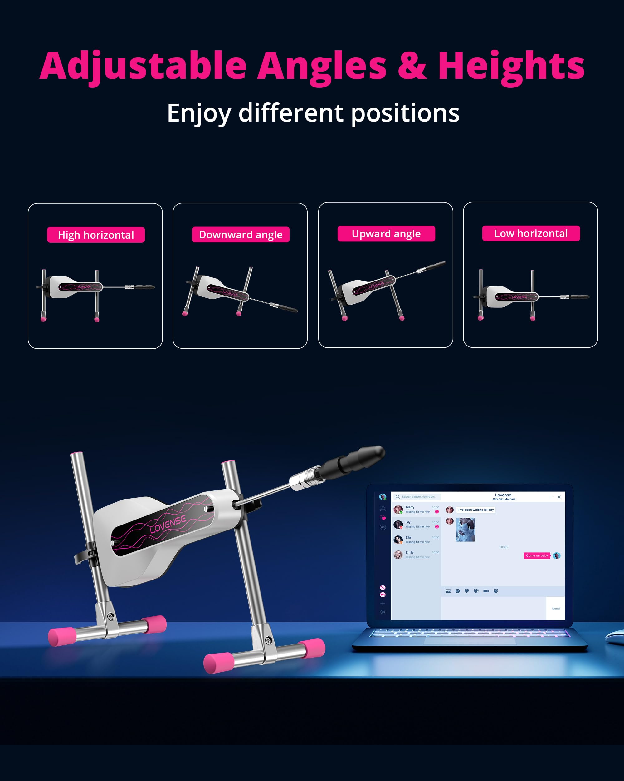 LOVENSE Mini Sex Machine, Sex Toys - Machines & Devices with Remote Control, Thrusting Machine for Women for G Spot Anal Stimulation, Adult Toys with Dildo Discreet Packaging - Image 4