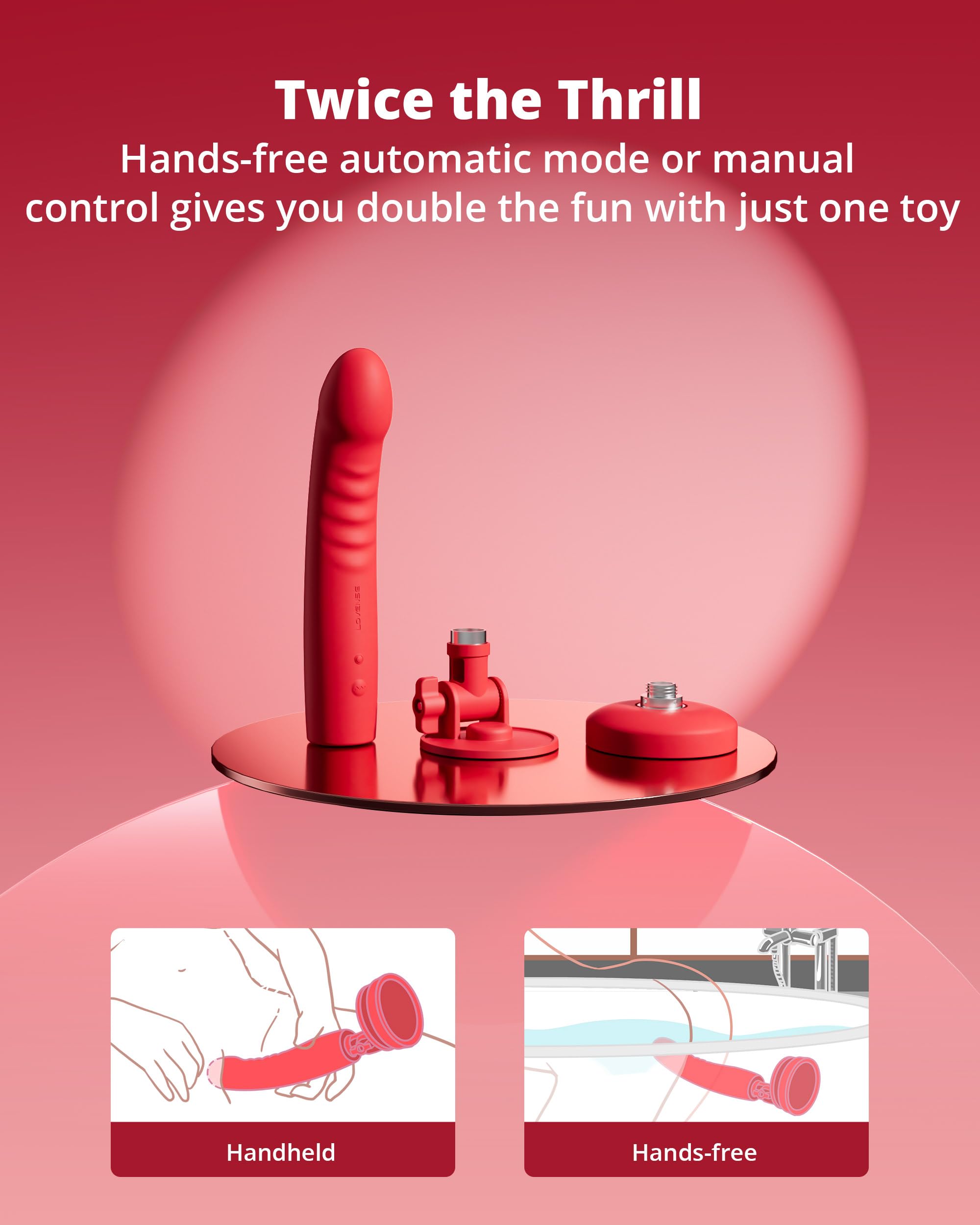LOVENSE Mission 2 Dildo Machine, Adjustable 180° Suction Cup Dildo, App Remote Control Sex Machine for Women Powerful Vibration & Touch-Sense, Automatic Sex Toy for Couple - Image 6