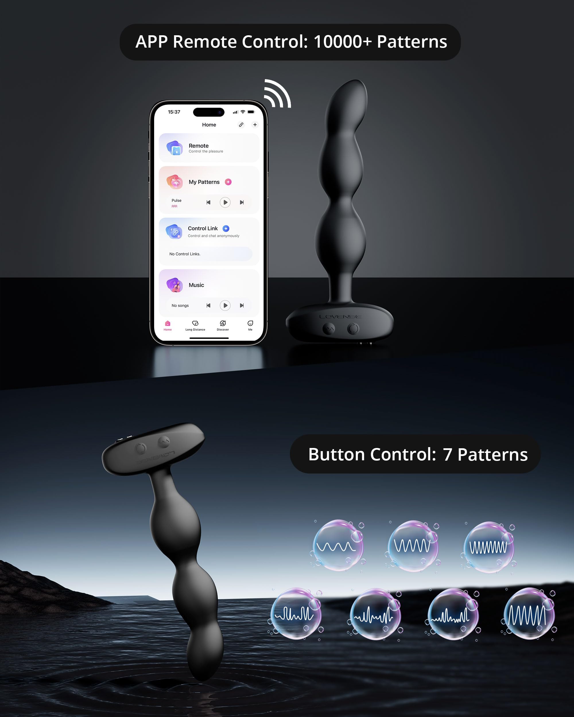 LOVENSE Ridge Vibrator Anal Beads Dildo, 360° Rotating Vibrating Butt Plug Anal Sexy Toys for Men Women, Adult Toy Prostate Massager, Remote Control Anal Vibrator for Beginner & Advanced Player - Image 4