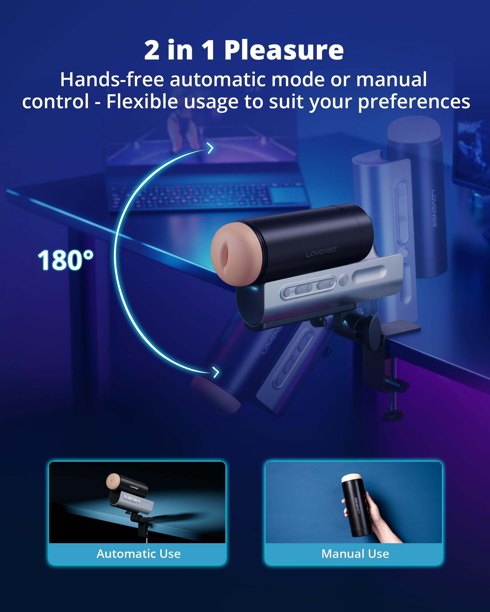 LOVENSE Solace Pro Automatic Male Masturbators, App Remote Control Pocket Pussy Thrusting Blowjob Sex Toys - Machines & Devices for Men Pleasure Adjustable Male Stroker with Immersive AI/VR Experience - Image 6