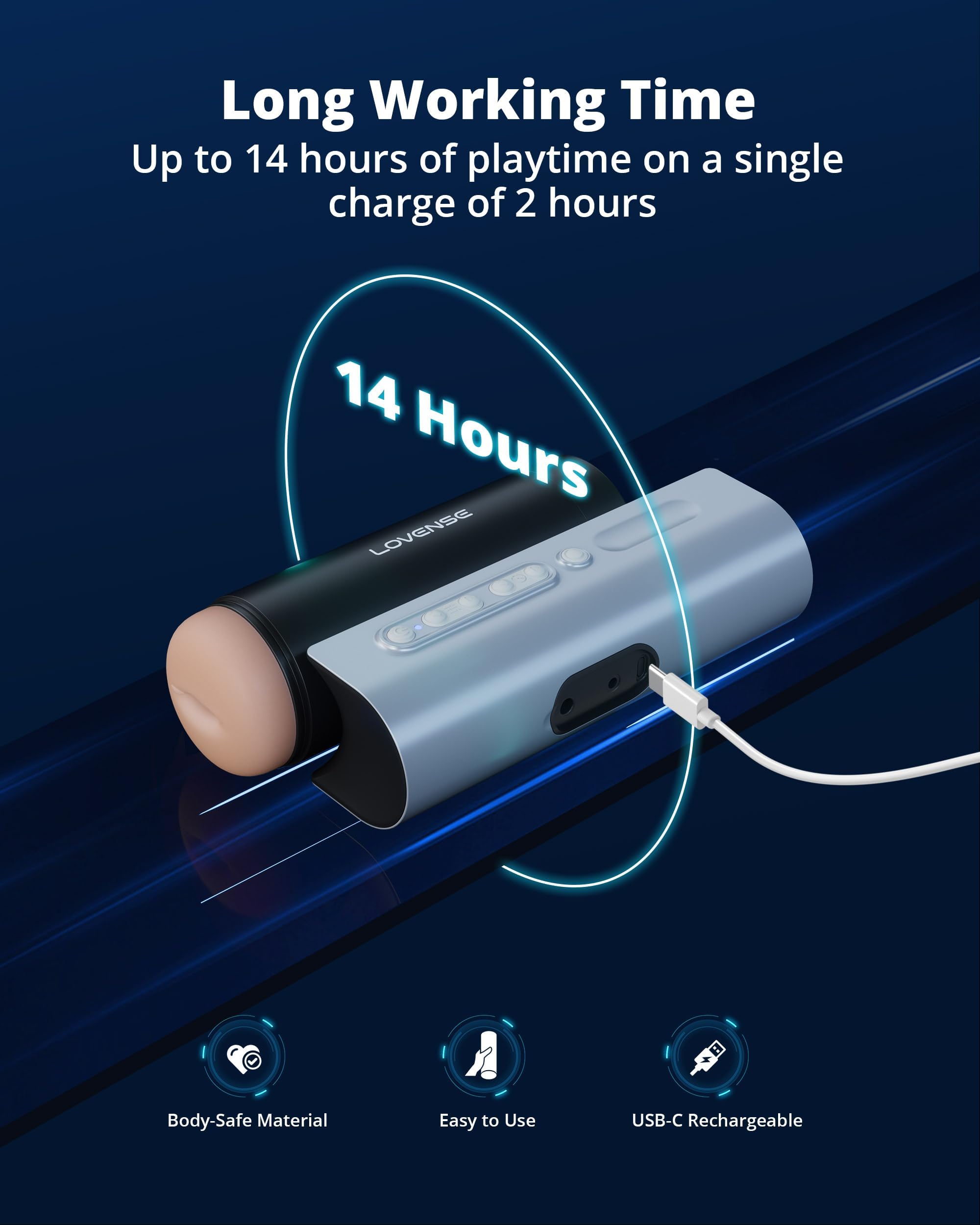 LOVENSE Solace Pro Automatic Male Masturbators, App Remote Control Pocket Pussy Thrusting Blowjob Sex Toys - Machines & Devices for Men Pleasure Adjustable Male Stroker with Immersive AI/VR Experience - Image 7