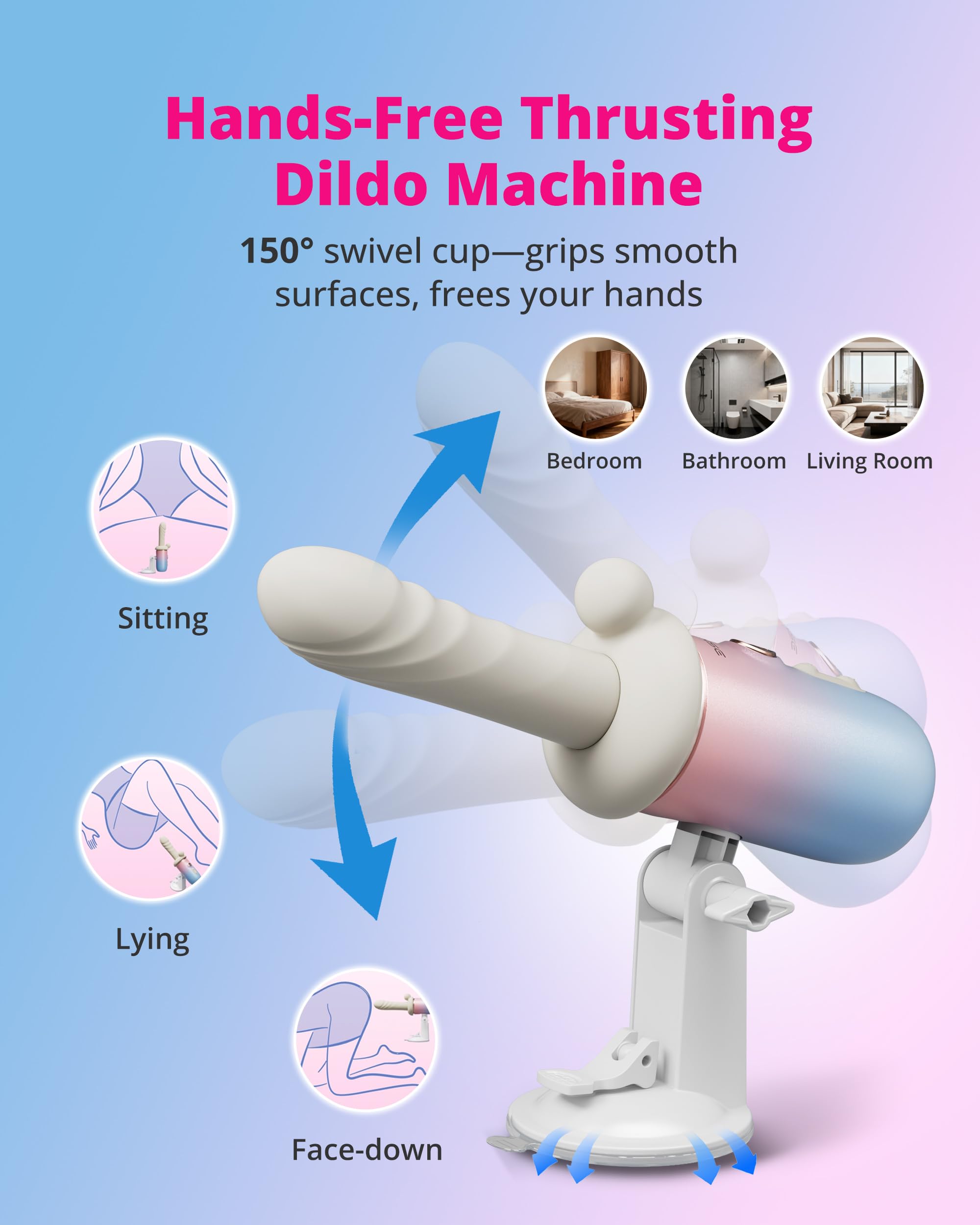 LOVENSE Spinel Thrusting Dildo, Vibrating&Heating Dildo Machine App Remote Control Couples Sex Toy High-Speed G-Spot&Clit Vibrator Dual Stimulation Adjustable Suction Cup for Hands-Free Pleasure - Image 3