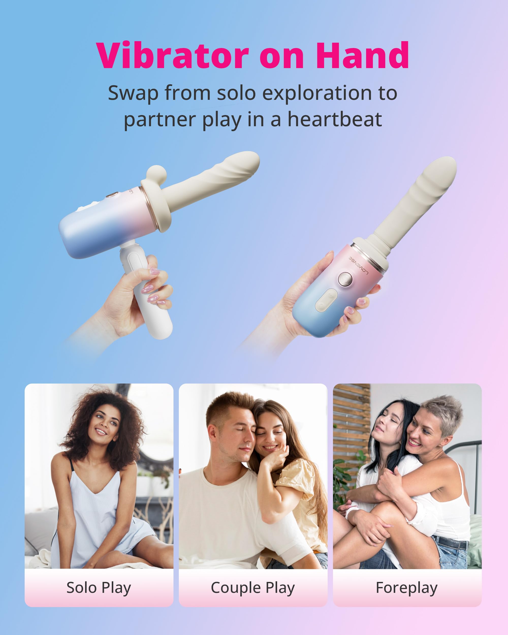 LOVENSE Spinel Thrusting Dildo, Vibrating&Heating Dildo Machine App Remote Control Couples Sex Toy High-Speed G-Spot&Clit Vibrator Dual Stimulation Adjustable Suction Cup for Hands-Free Pleasure - Image 4