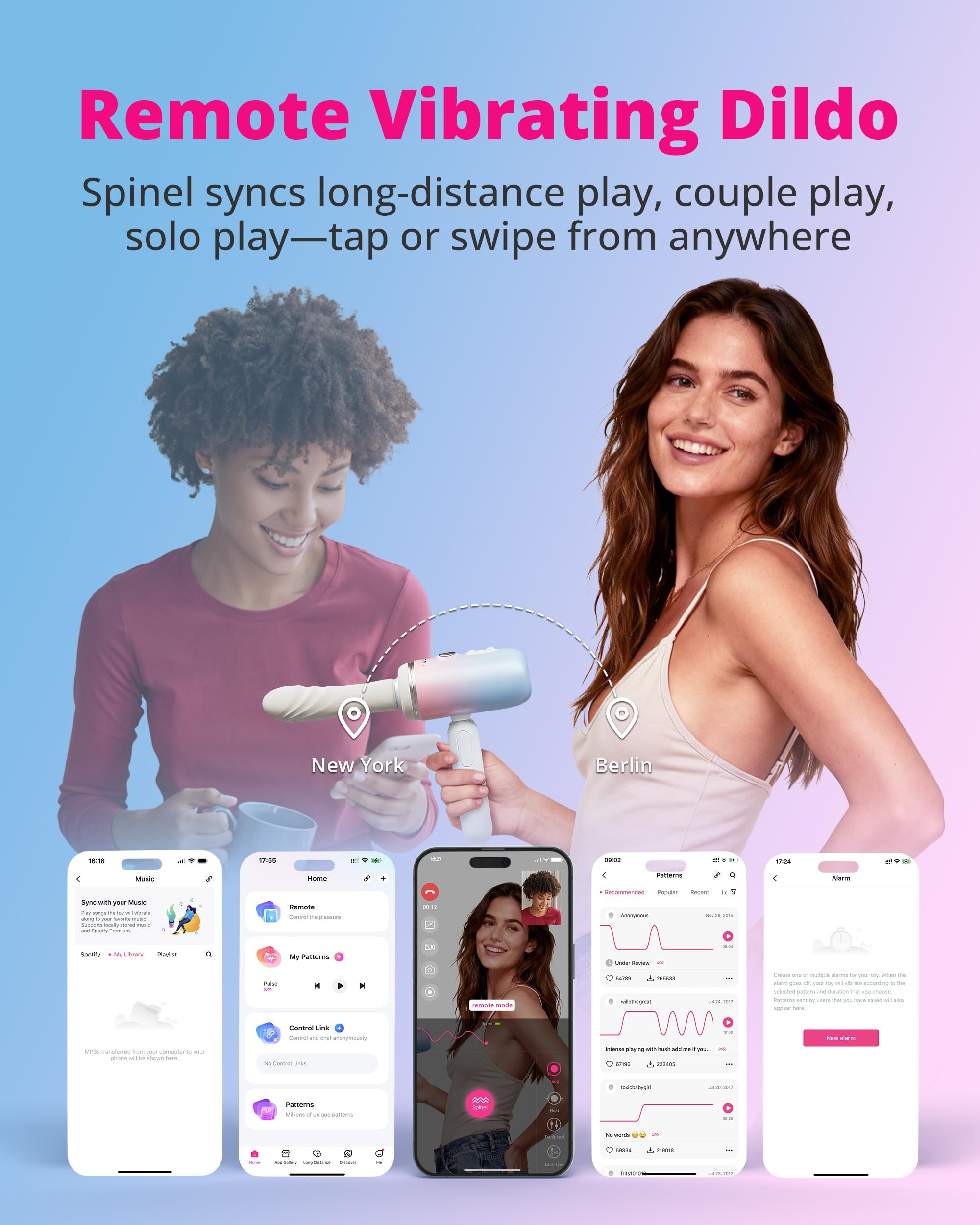 LOVENSE Spinel Thrusting Dildo, Vibrating&Heating Dildo Machine App Remote Control Couples Sex Toy High-Speed G-Spot&Clit Vibrator Dual Stimulation Adjustable Suction Cup for Hands-Free Pleasure - Image 5