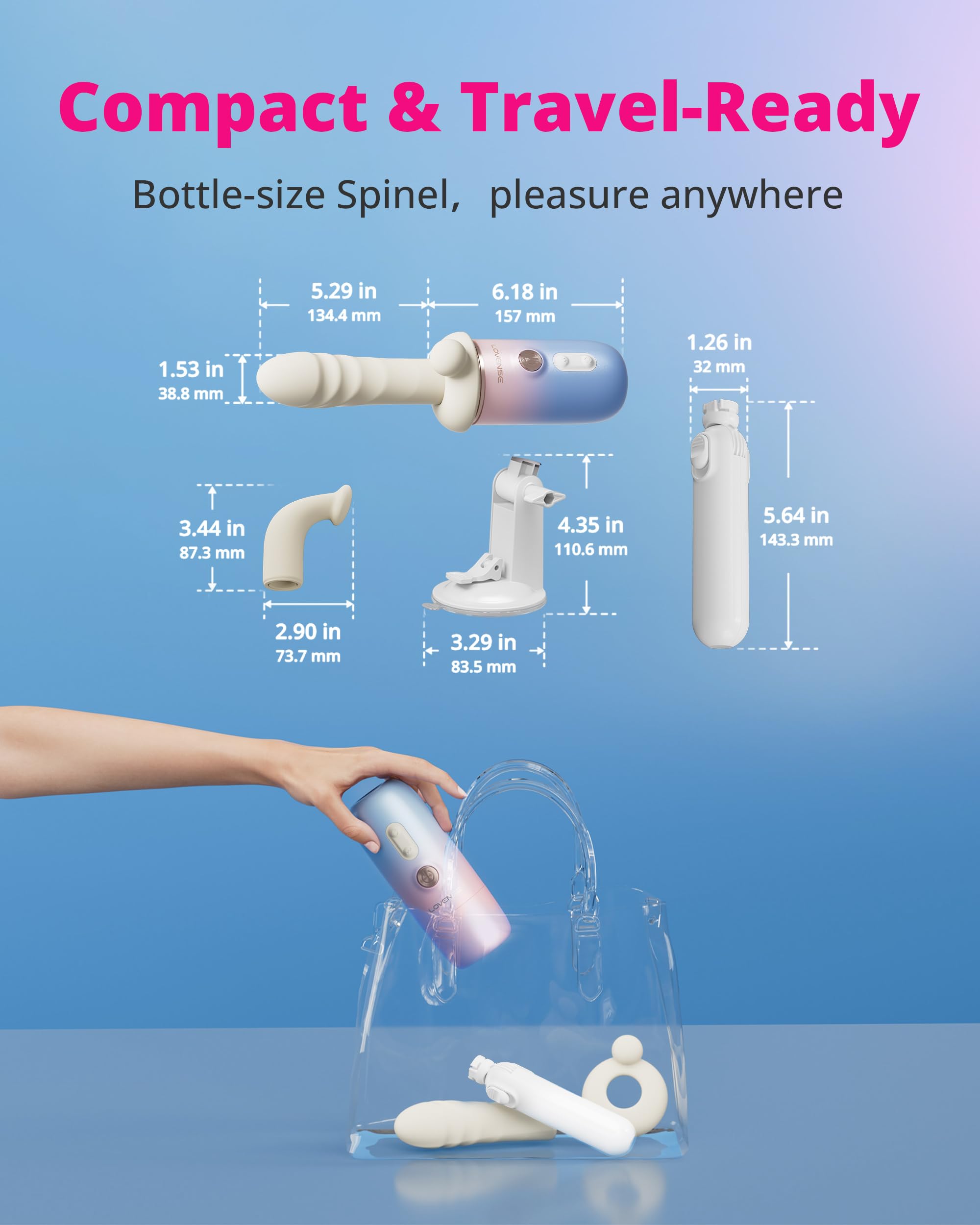 LOVENSE Spinel Thrusting Dildo, Vibrating&Heating Dildo Machine App Remote Control Couples Sex Toy High-Speed G-Spot&Clit Vibrator Dual Stimulation Adjustable Suction Cup for Hands-Free Pleasure - Image 7